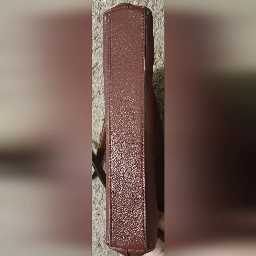 Kate Spade New York Burgundy Brown Pebbled Leather Crossbody Purse Zip Top Bag - Picture 6 of 8